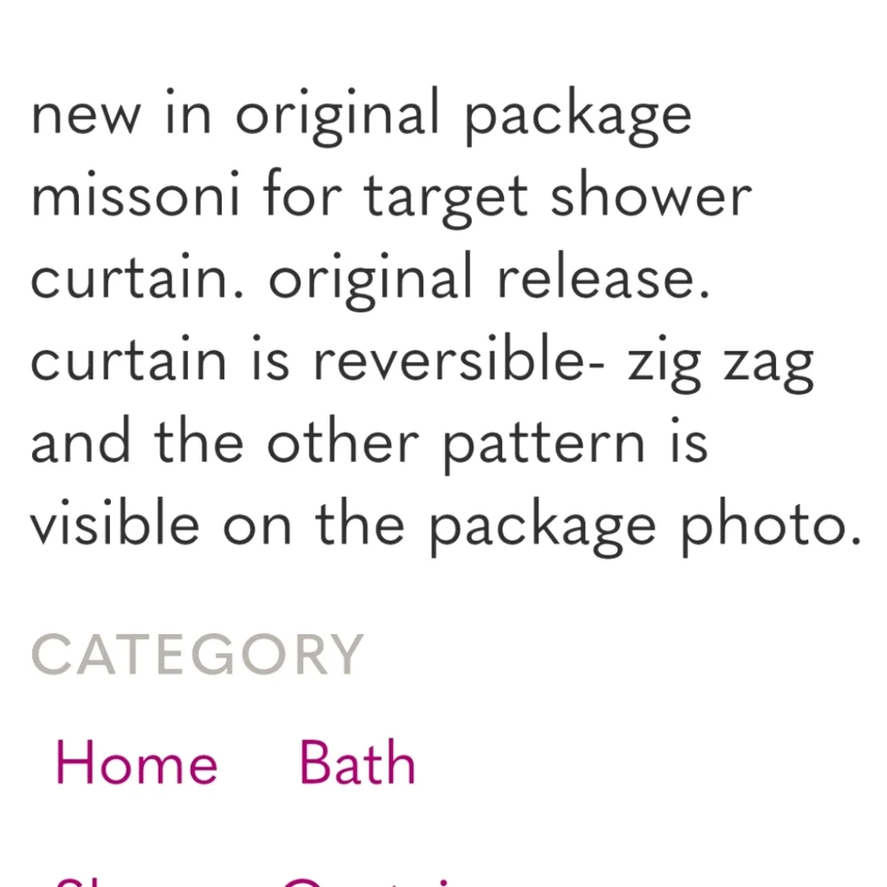 Missoni Shower Curtain New In Package MCM